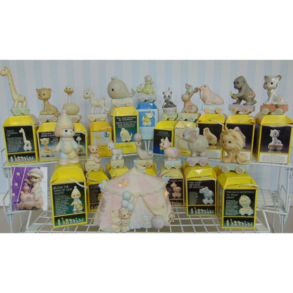 VTG 12 Precious Moments BIRTHDAY TRAIN FIGURINES 1 2 3 4 5 6 7 8 9 10 11 12 BOX - Picture 2 of 5